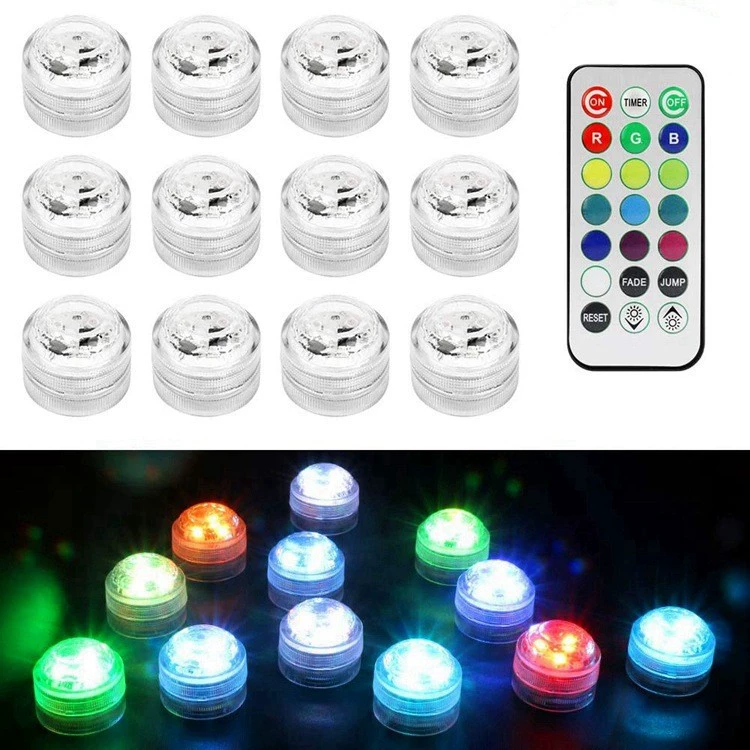 Прямые светодиодные фонари для аквариума, украшение для бассейна с дистанционным управлением, красочные фонари, светодиодные фонари с ромбовидным узором, водонепроницаемые свечи