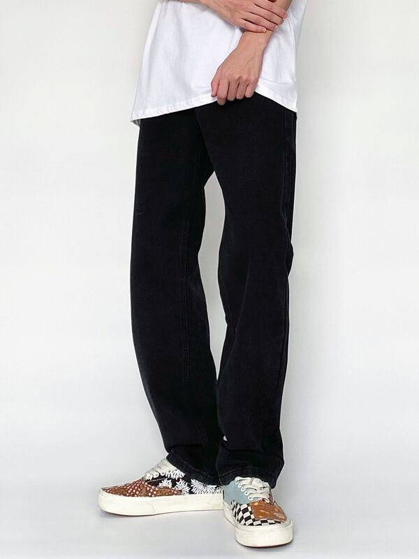 Four Seasons Black Floor-Length Straight-Leg Jeans for Men, Loose Fit, Versatile Trendy Brand, Casual Retro High Street Fashion Wide-Leg Long Pants Four Seasons Black Floor-Length Straight-Leg Jeans for Men, Loose Fit, Versatile Trendy Brand, Casual Retro High Street Fashion Wide-Leg Long Pants