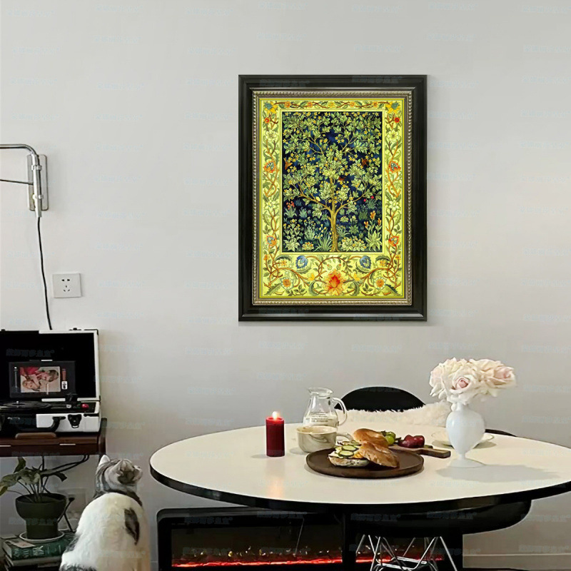 Mona Lisa Real Bordado cruzado Morris árbol de la vida dos sueños modernos estética planta pintura decorativa bordada a mano