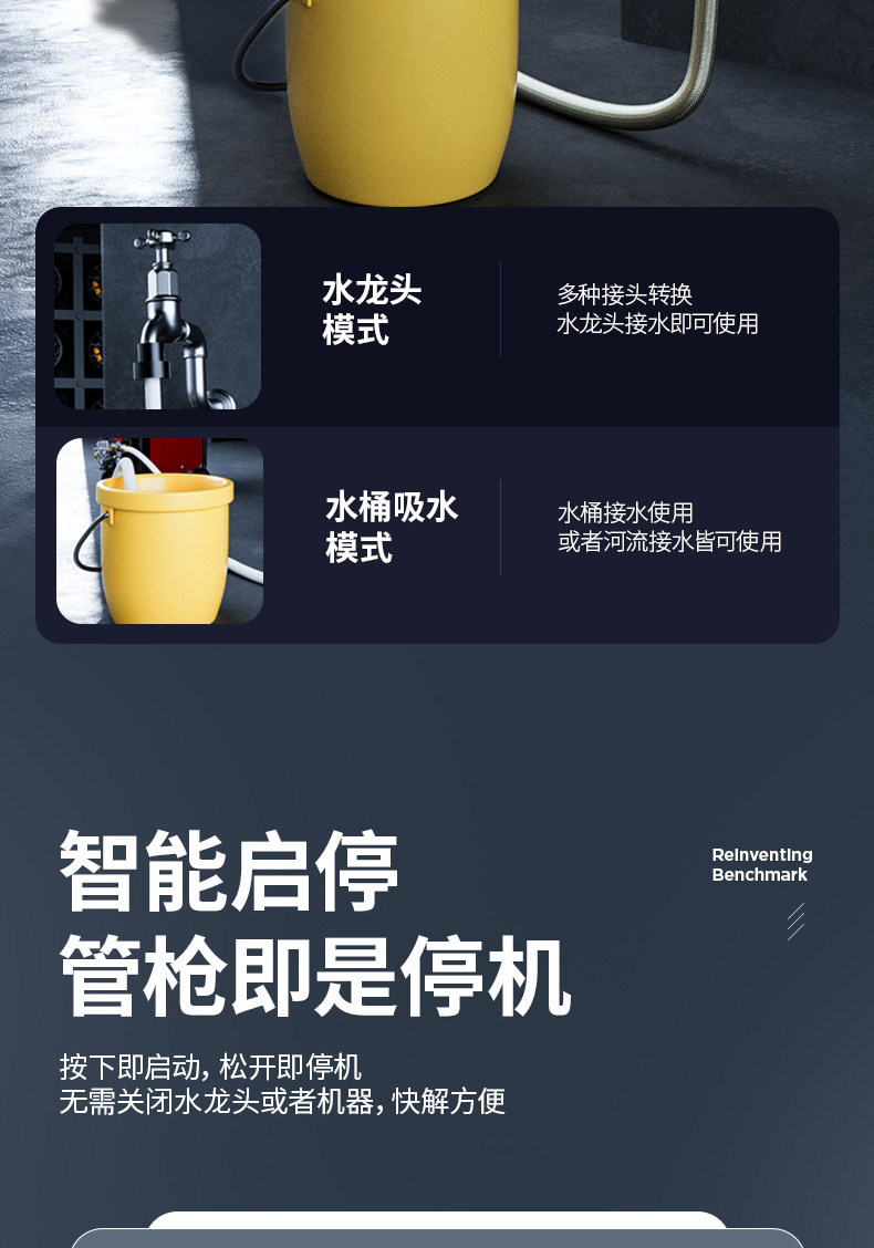 Car Washing Machine 220V Household High-Pressure Water Pump High-Power Booster Super Powerful Floor Cleaning Tool Car Washing Water Gun Cleaning Machine