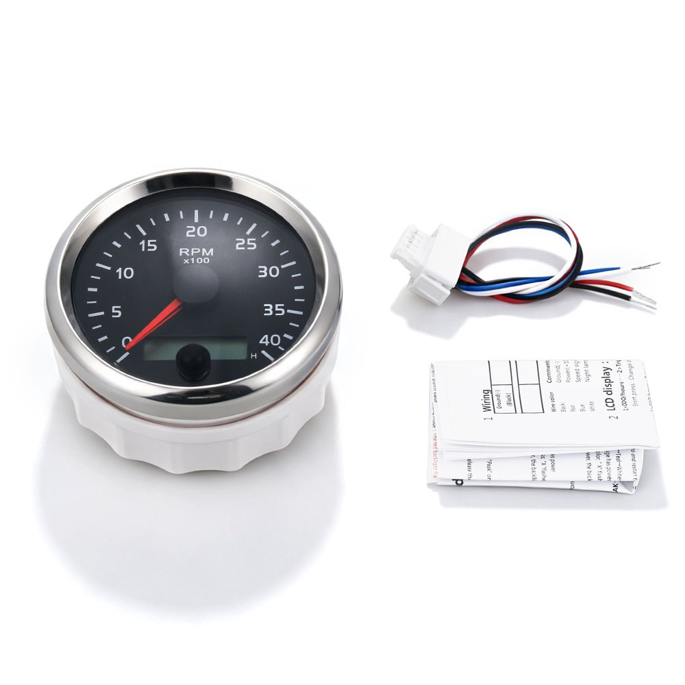 Car Modification 85mm Tachometer Diesel Engine Tachometer Car and Boat 12/24V 4000Rpm