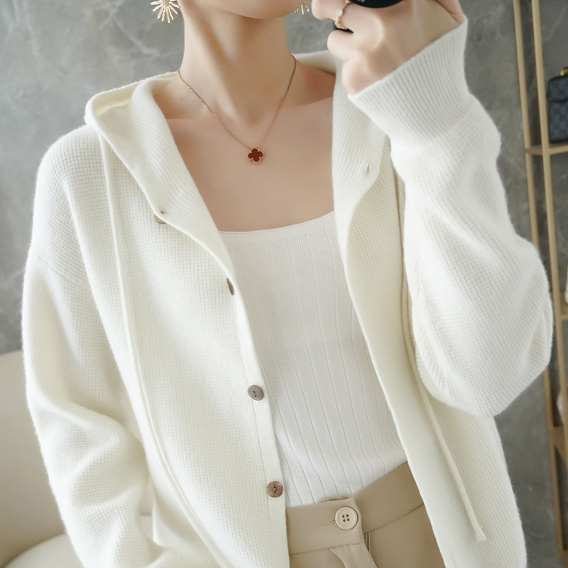 autumn demi-season short cashmere hoody