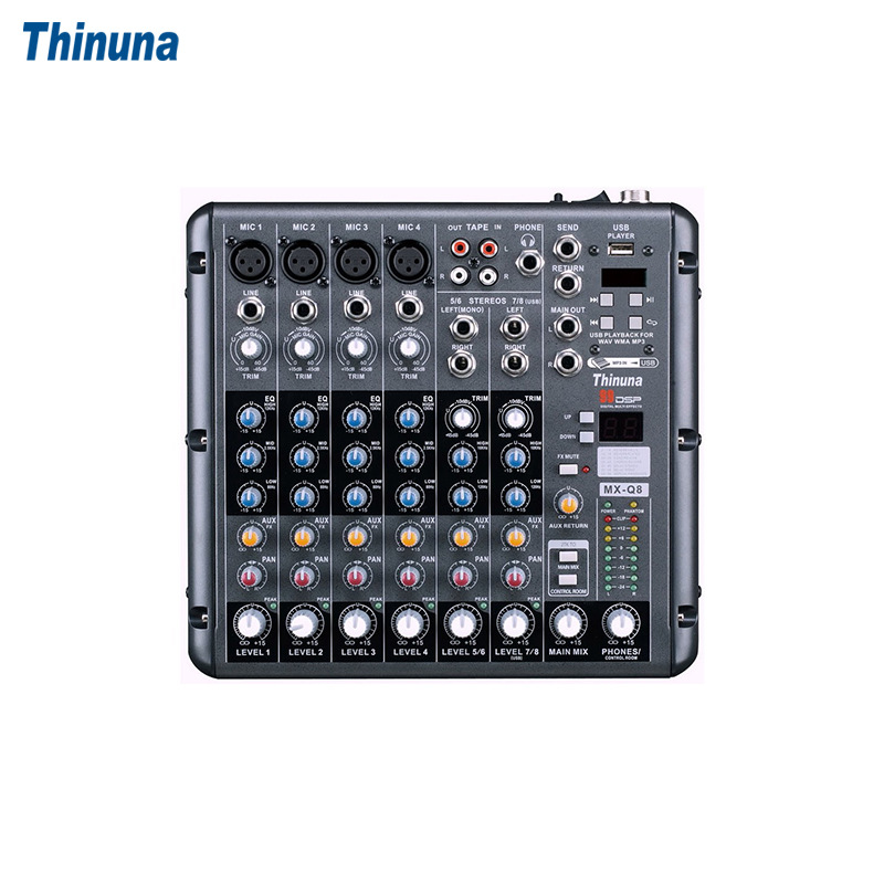 Thinuna MX-Q8 八路迷你型调音台带USB及效果器小型演出舞台会议