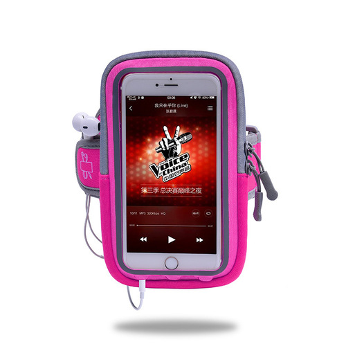 Sports outdoor mobile phone arm bag, thin Lycra with touch screen arm bag, men's and women's fitness equipment wrist bag factory