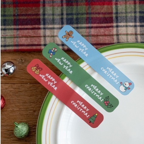 12枚の価格の新しい長条merry christmas封口粘着紙箱装飾粘着紙シール|undefined