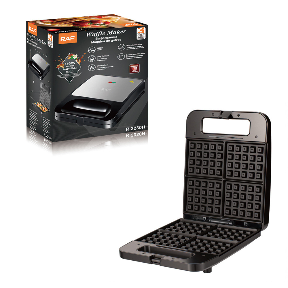 Máquina para hacer sándwiches y gofres de 1500W, estándar europeo y británico, para uso doméstico, con calentamiento de doble cara, plancha eléctrica.