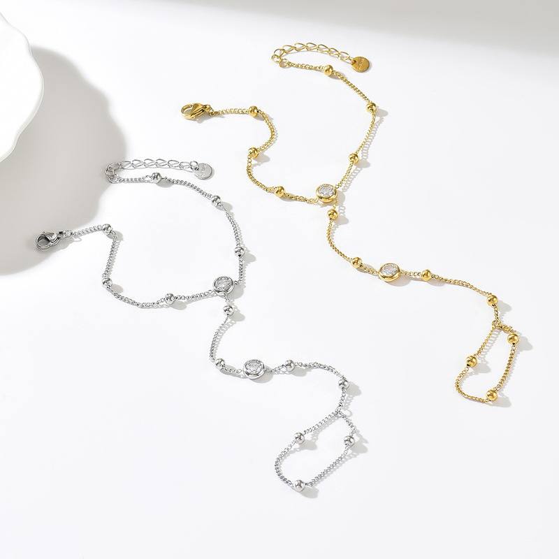 Light Luxury Niche Finger Chain for Women, 2026 New Model, High-End Diamond-Encrusted Circular Chain, Versatile Ring Jewelry