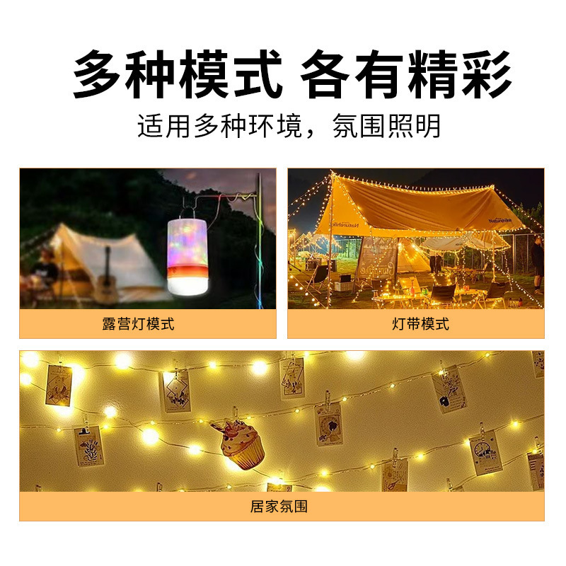 圣诞小夜灯节日装饰串灯幻彩灯带充电露营灯便携帐篷灯氛围小彩灯|undefined