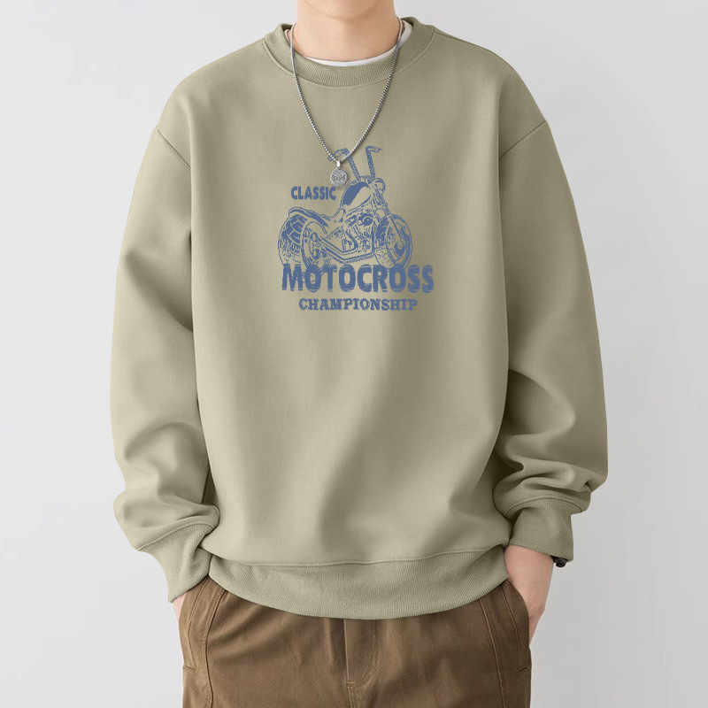 420g pesada camiseta de cuello redondo para niños primavera y otoño marca de tendencia suelta nueva chaqueta juvenil americana retro