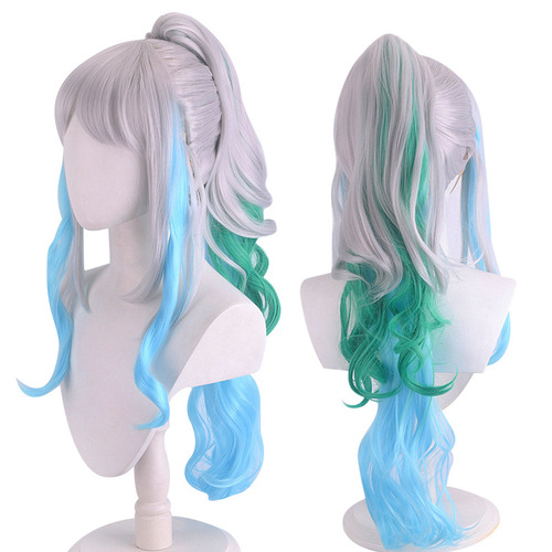 One Piece Straw Hat Grand Line Cosplay Wig: Tora (White and Black Gradient)