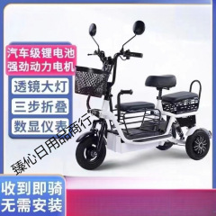 新电动三轮车小型家用老年人女士接送亲子代步轻便孩子电瓶车折叠