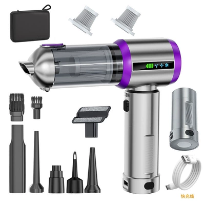 Super Strong Suction, Mini Handheld | Tozsoranlar - cy-5127-silver-purple-luxury-model-two-batteries-and-one-charger013-storage-bagfilter-element2