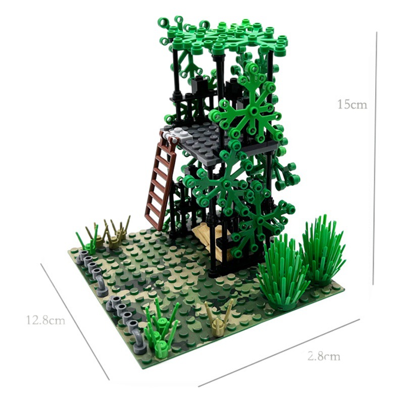 Transfronteriza dedicado militar de la selva MOC escena comando campamento cañón centinela trinchera DIY ensamblado bloques de construcción de partículas pequeñas