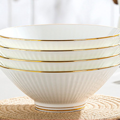 景徳鎮ゴールデンエッジボーンチャイナ 8inch ドゥリボウル中国風ラーメンボウルインスタントラーメンボウル家庭用カタツムリヌードル大ボウル