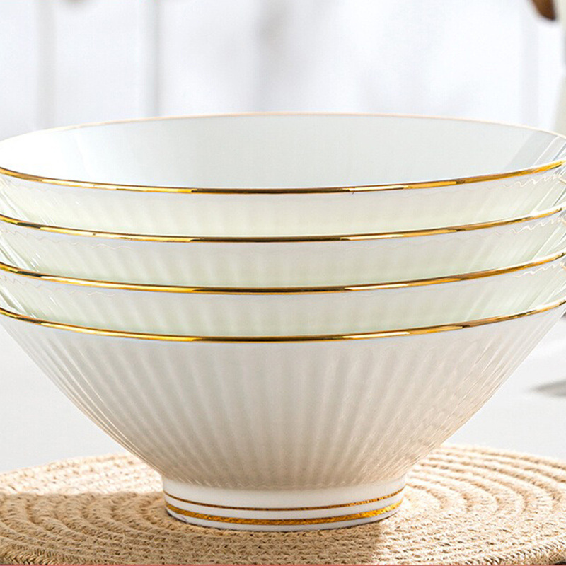 景徳鎮ゴールデンエッジボーンチャイナ 8inch ドゥリボウル中国風ラーメンボウルインスタントラーメンボウル家庭用カタツムリヌードル大ボウル|undefined
