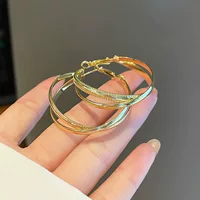 Французские золотые серьги с большим кольцом женские нишевые дизайн из стерлингового серебра