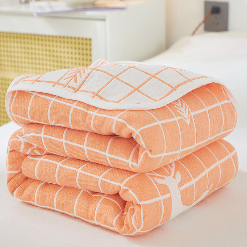 (Fawn Orange) / 90x 100cm "cotton 6 layer yarn" baby