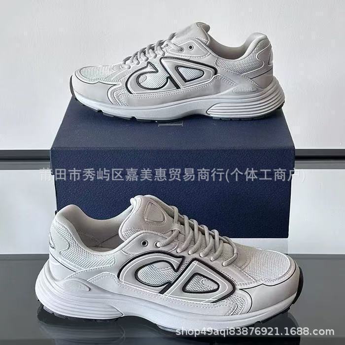 欧洲站跨境专供新款CD百搭休闲鞋增高小白鞋系带情侣跑鞋字母B30|undefined
