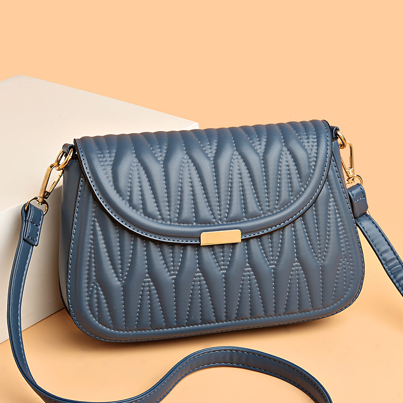 Bags for Women 2025 New Women's Crossbody Bag High-End Fashion Pleated Embroidery Thread Simple Versatile Casual Shoulder Bag