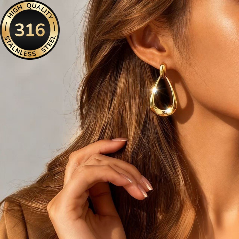 Titanium steel earrings for women wholesale, elegant tassel earrings wholesale, exquisite women's light luxury high-end earrings, popular models