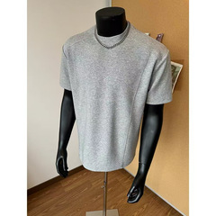白い袖口は肩のtシャツの男の夏のごろつきのかっこいい高級感の小さい襟元の半袖の潮流の運動のフィットネスの半袖を引き締めます。