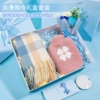 Milan scarf+warm water bag+bouquet+blue gift box