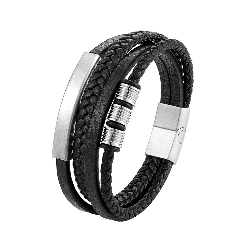 men's fashionable classic woven bracelet stainless steel