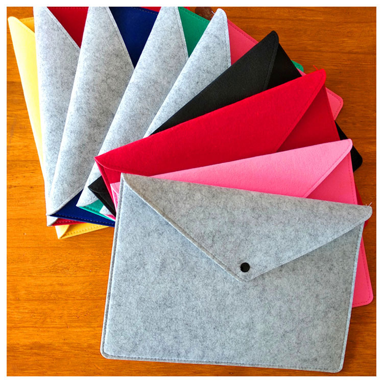 商务办公彩色新款现货毛毡文件袋a4文件包资料袋平板电脑 收纳包