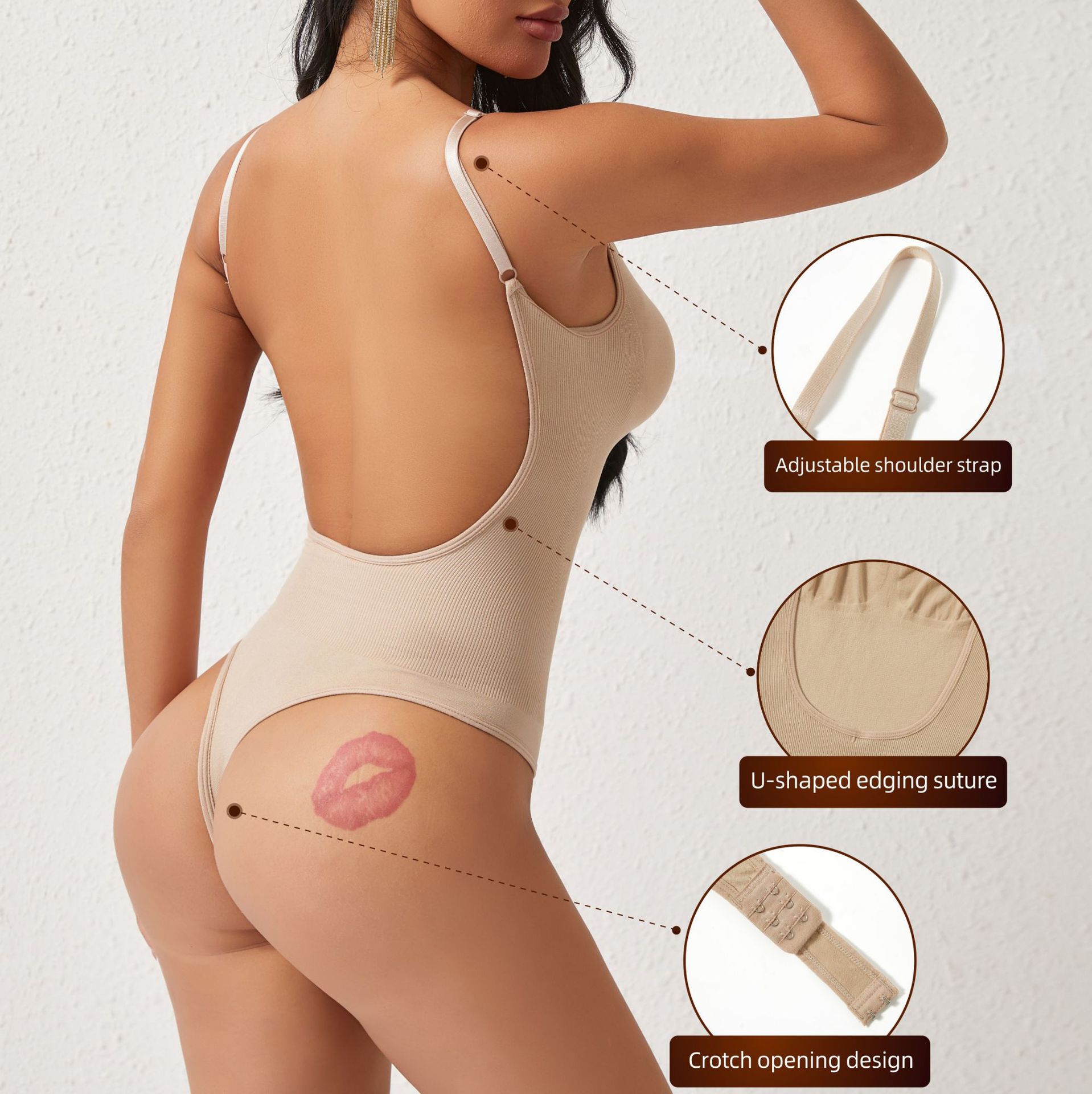 Nahtloser, rückenfreier Shapewear-Body – Bauchkontrolle & Po-Lifting Ganzkörperformer für Damen – Sexy Figurformende Unterwäsche (Schwarz/Nude/Kaffee)_voghion.com