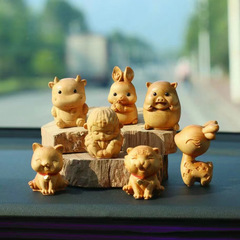 崖柏木雕手把件網紅款多款式小綿羊可愛貓咪鈴鐺桌面文玩禮品