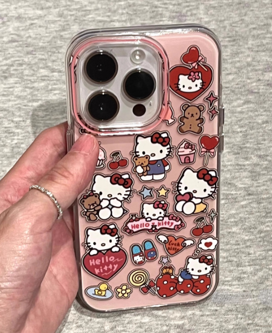 Ins Cute Bear KT Cat Adecuado para Apple 15ProMax Funda para teléfono iPhone 16Pro Mujer 14/13 Nuevo 16P