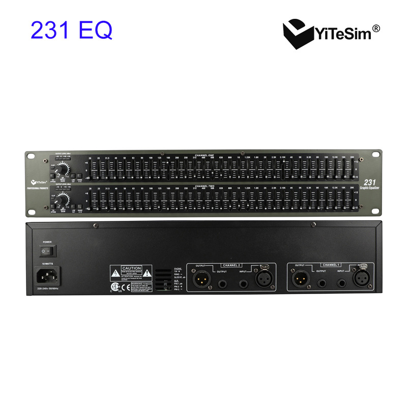 Ecualizador de Audio Profesional 231 de Doble 31 Bandas para Escenarios y KTV