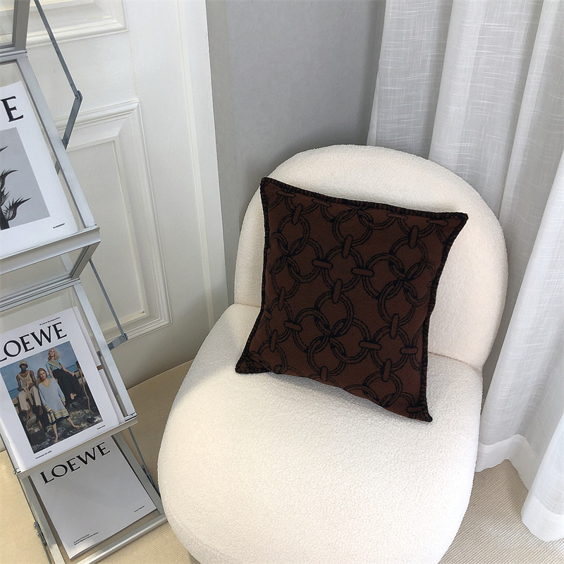 Amazon H 枕北欧モデルルーム昼休みソファクッション車の腰サポート背もたれクッションニット枕カバー