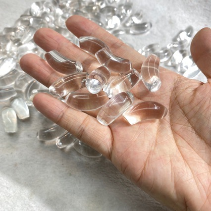 厂家直批天然白水晶弯管珠手工DIY配件 手链手串珠串饰品配件散珠
