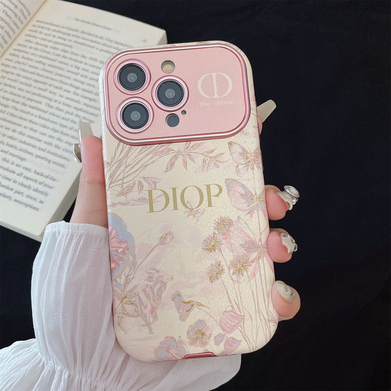 New Trendy Brand D Flower Butterfly Pink White Suitable for Apple 16Promax Mobile Phone Case Iphone14 Women's Model 13Pro New Trendy Brand D Flower Butterfly Pink White Suitable for Apple 16Promax Mobile Phone Case Iphone14 Women's Model 13Pro