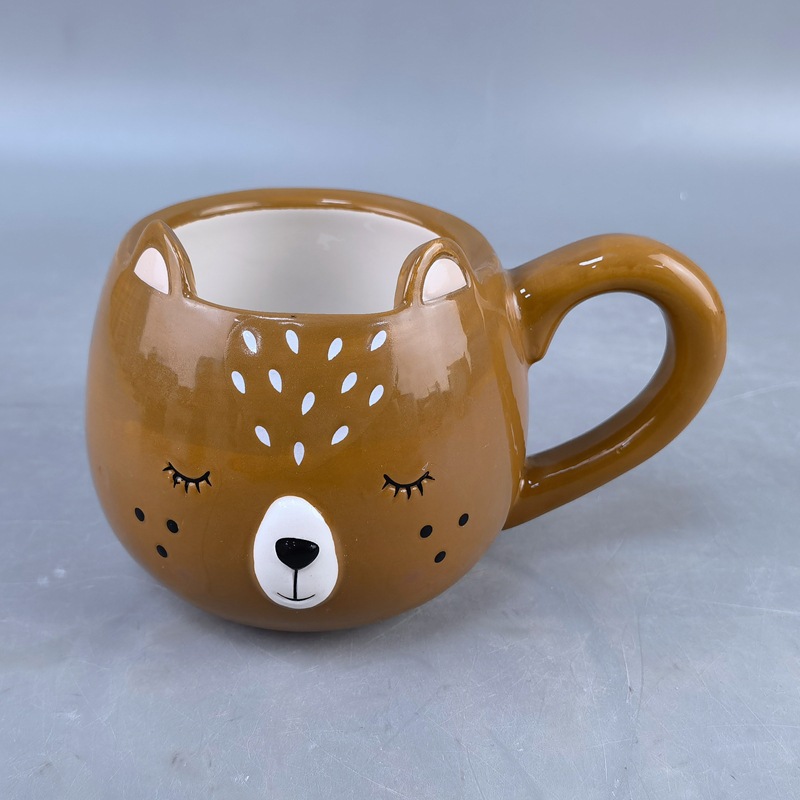 Taza de Leche de Cerámica de Perezoso Resistente a Altas Temperaturas con Mango para Oficina
