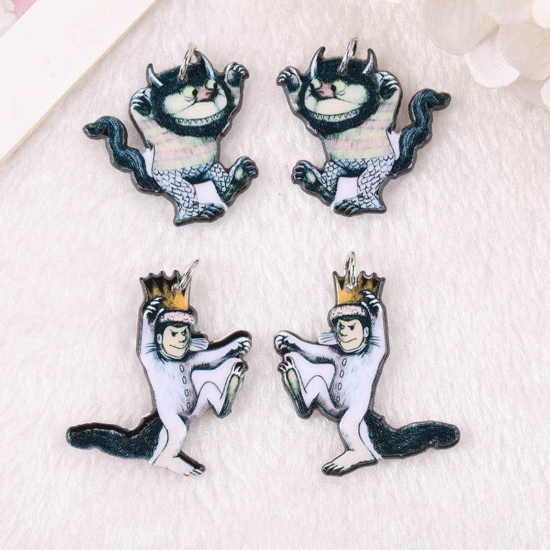 Acrylic Halloween horror cat Crown Cat DIY earrings earrings necklace material with holes Acrylic Halloween horror cat Crown Cat DIY earrings earrings necklace material with holes
