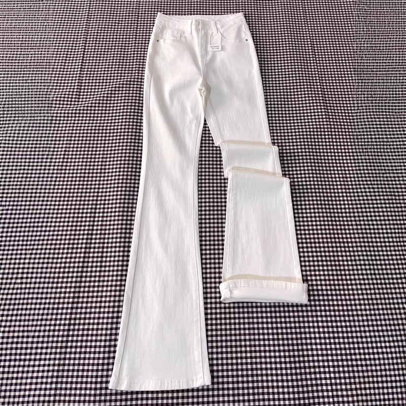 White High-Waisted Stretchy Flared Jeans for Women, New Spring/Summer Design, Slim Fit, Flattering for Petite Figures, Bootcut Pants White High-Waisted Stretchy Flared Jeans for Women, New Spring/Summer Design, Slim Fit, Flattering for Petite Figures, Bootcut Pants