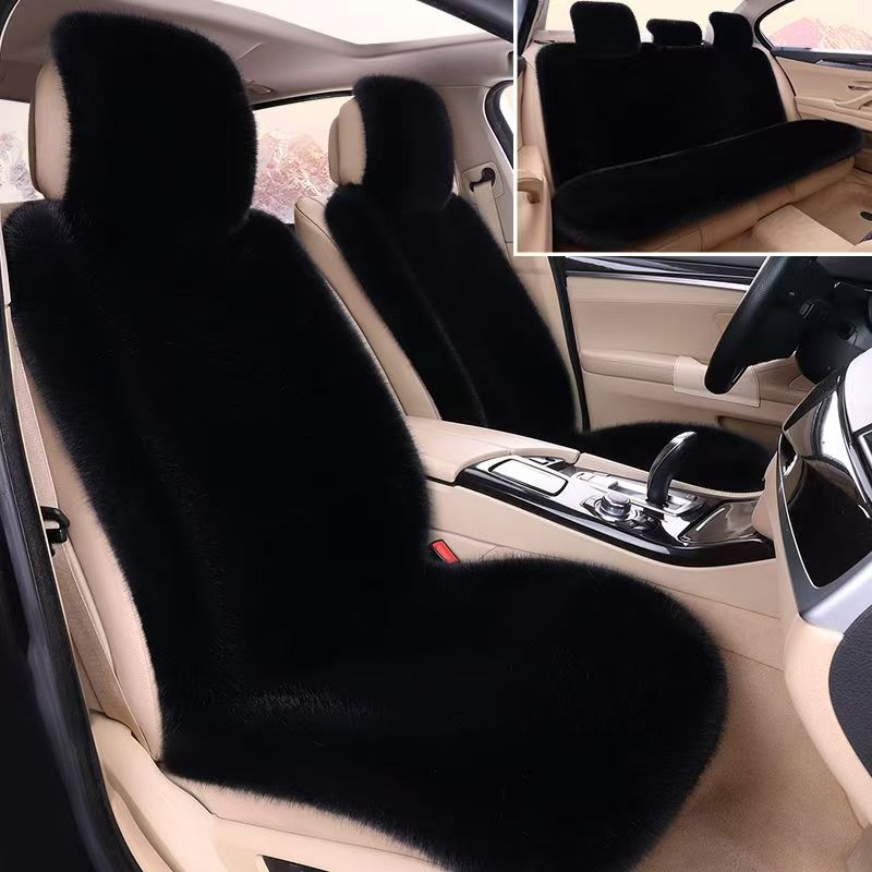 Thickened Faux Fox Fur Universal | Universal Wool pad - starry-black-full-car-for-five-seater