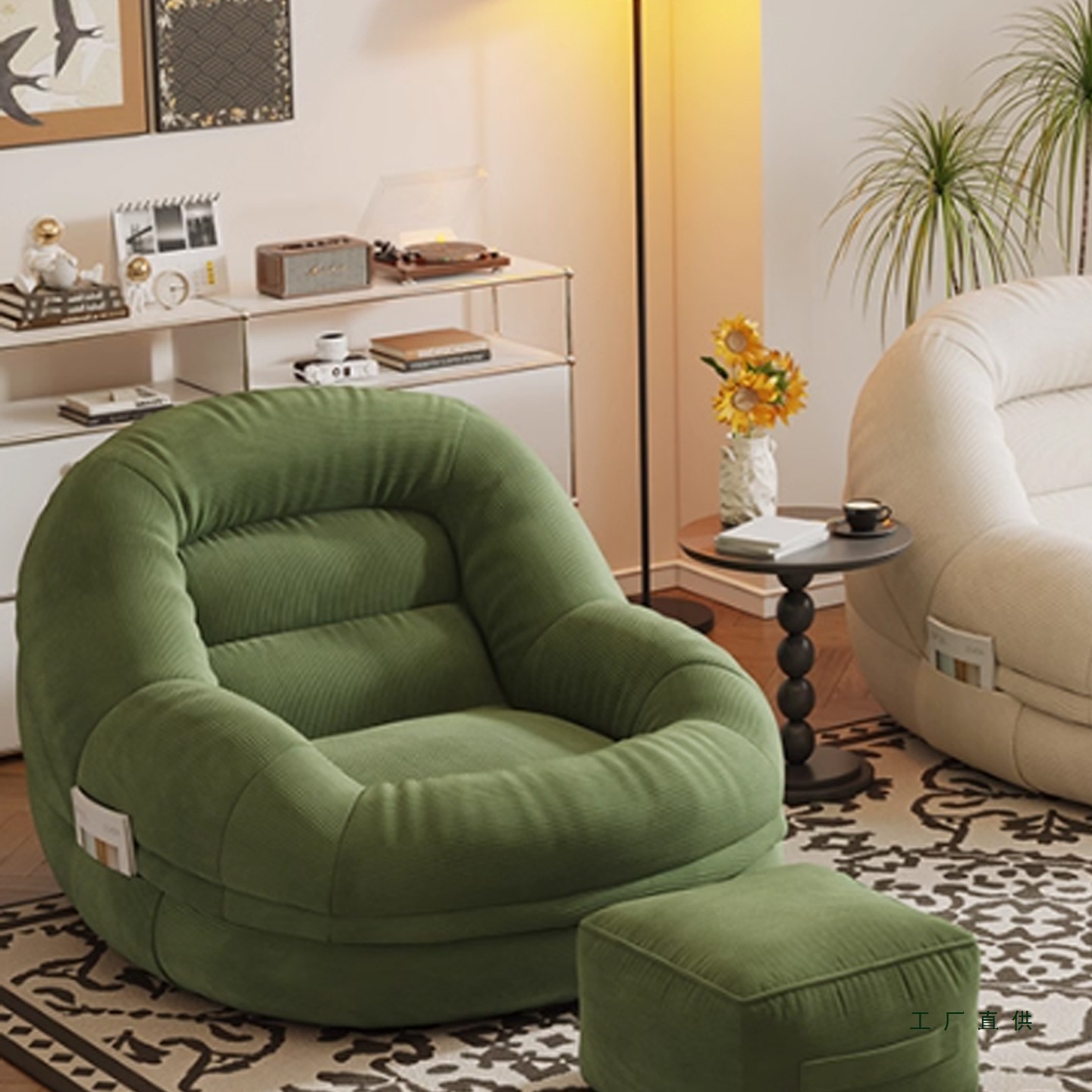Lazy Sofa, Reclining and Sleeping, Single Nest Chair, Living Room Leisure Chair, Bedroom Small Sofa, Balcony Tatami Seat