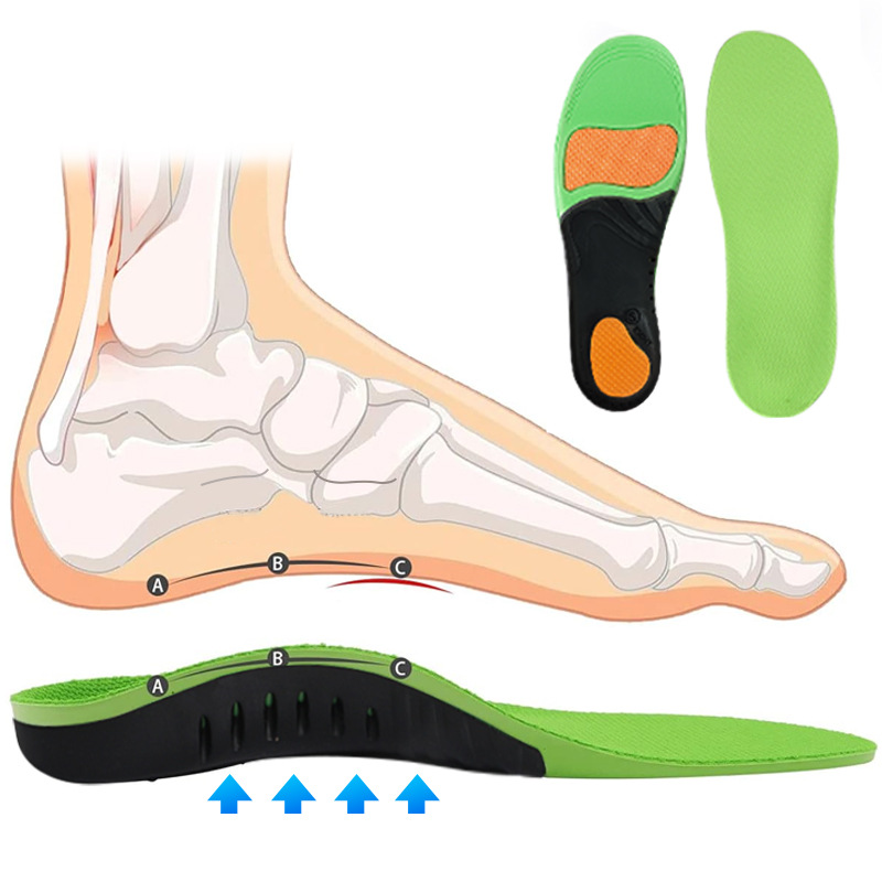 Soporte de arco PU Plantilla de pie plano de alta elasticidad Cómodo y suave para corregir la absorción de impactos deportivos para hombres y mujeres Logotipo personalizado del fabricante