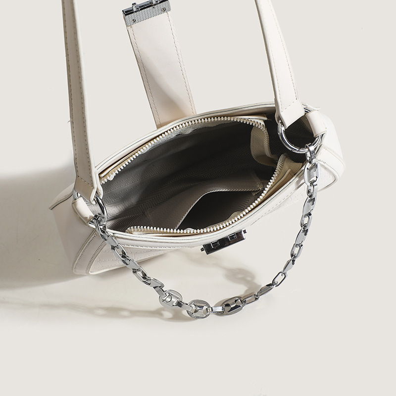 Trendy Textured Women's Shoulder Bag Niche Design Minimalist Style_voghion.com