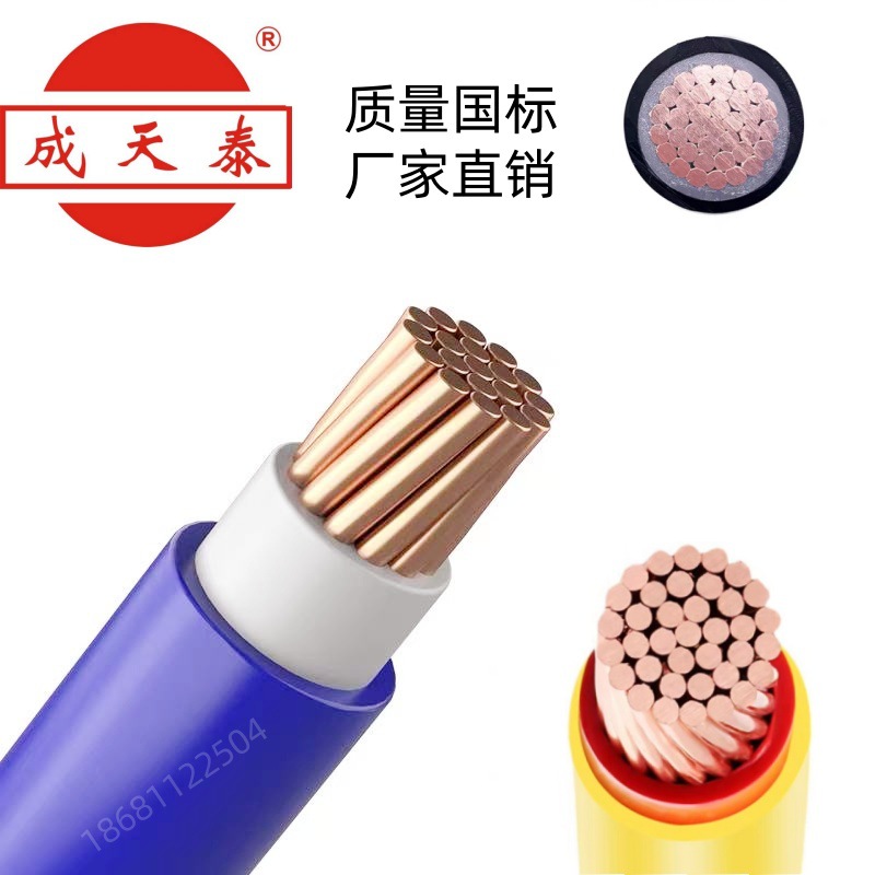 深圳成天泰电线电缆VV/BVV1*70平方阻燃双塑多股铜芯国标ZC-YJV