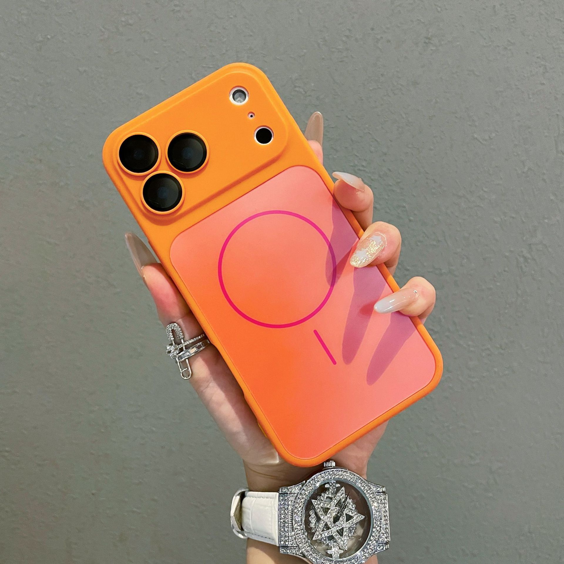 新款跨境爆品大视窗磁吸适用iphone17promax手机壳防摔苹果保护套