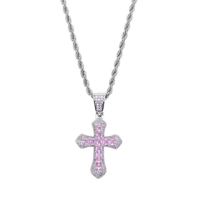 Streetwear Cross Zircon Alloy Wholesale Charms Pendant Necklace display picture 5