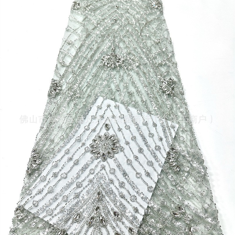Alta sensación de comercio exterior transfronterizo Oriente Medio África vestido vestido tela de diamante de cuentas de lenteja