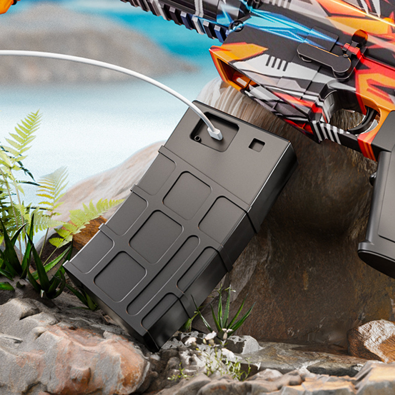 Pistola de agua transfronteriza M416 Pistola de chorro de agua de alta presión continua eléctrica Pistola de lavado de automóviles Juguetes de agua de gran capacidad para niños