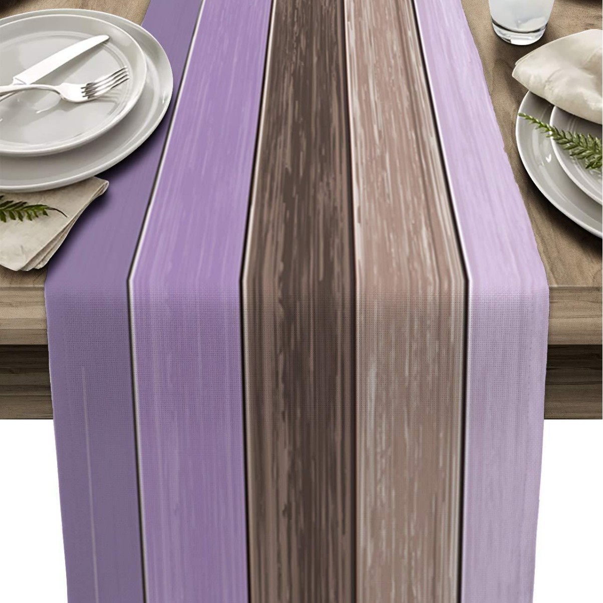 Lino a rayas corredor de mesa Amazon madera grano tela Toalla de mesa mantel decorativo aislamiento antideslizante estera de mesa estera de la tabla de impresión image 27