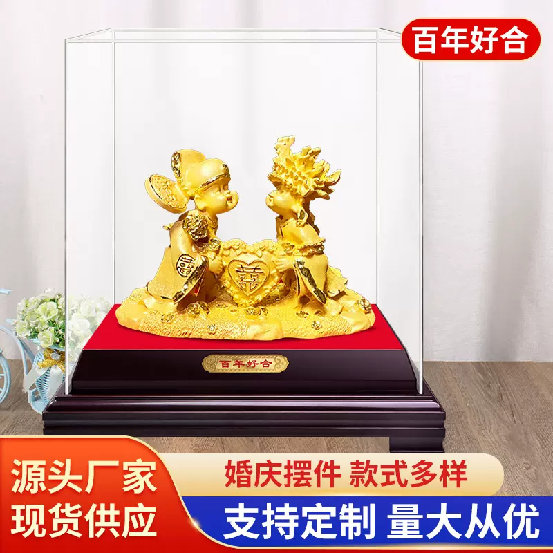 绒沙金结婚简约人物摆件厂家爆款礼盒