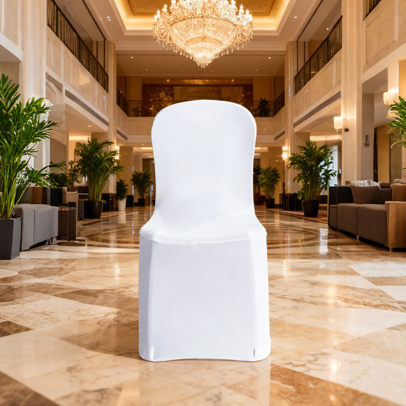 Silla de plástico cubierta de silla elástica taburete de banquete de hotel cubierta de silla blanca de boda transfronteriza silla de comedor de leche mesa de comedor